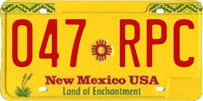 NM license plate 047RPC