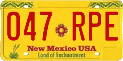 NM license plate 047RPE
