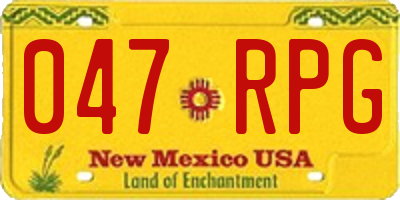 NM license plate 047RPG