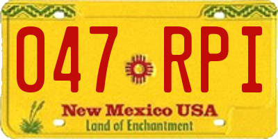 NM license plate 047RPI