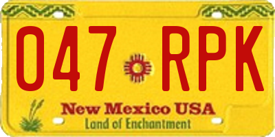 NM license plate 047RPK