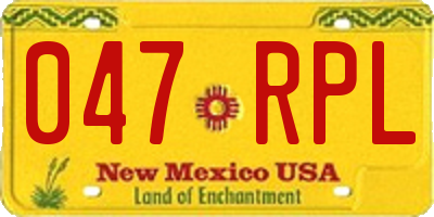 NM license plate 047RPL