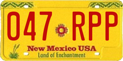 NM license plate 047RPP