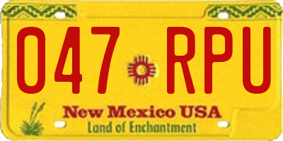 NM license plate 047RPU