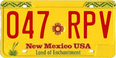 NM license plate 047RPV