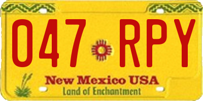 NM license plate 047RPY
