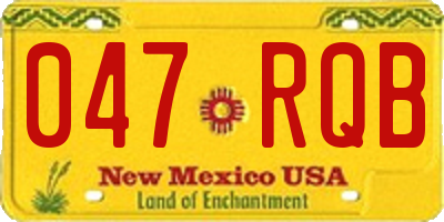 NM license plate 047RQB