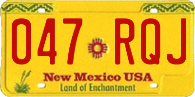 NM license plate 047RQJ