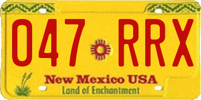 NM license plate 047RRX