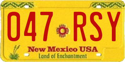 NM license plate 047RSY