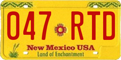 NM license plate 047RTD