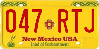 NM license plate 047RTJ