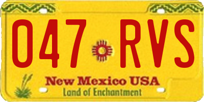 NM license plate 047RVS