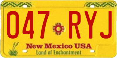 NM license plate 047RYJ