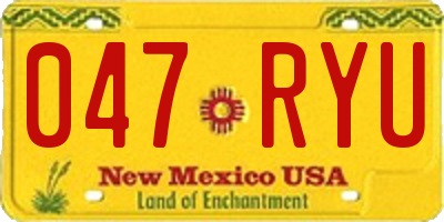 NM license plate 047RYU