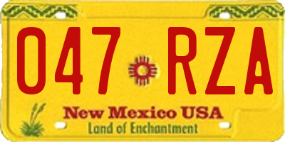 NM license plate 047RZA