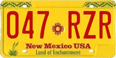 NM license plate 047RZR