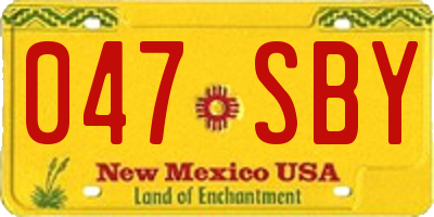 NM license plate 047SBY