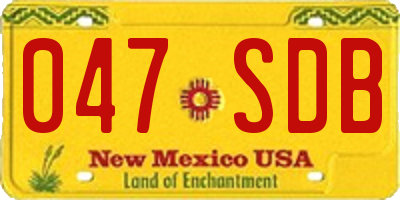 NM license plate 047SDB