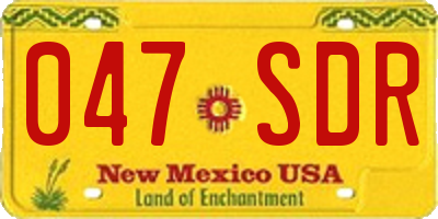 NM license plate 047SDR