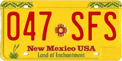 NM license plate 047SFS