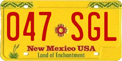 NM license plate 047SGL