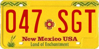 NM license plate 047SGT