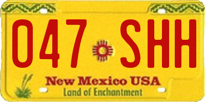 NM license plate 047SHH
