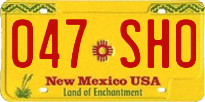 NM license plate 047SHO