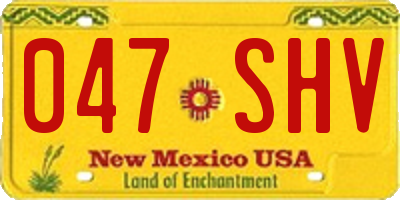 NM license plate 047SHV