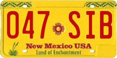NM license plate 047SIB