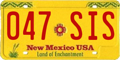 NM license plate 047SIS