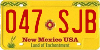 NM license plate 047SJB