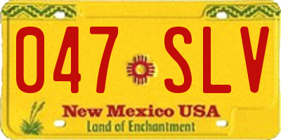 NM license plate 047SLV