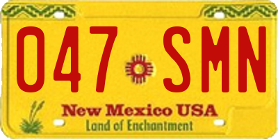 NM license plate 047SMN