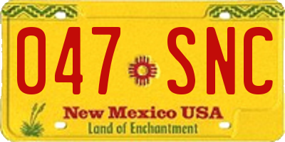 NM license plate 047SNC