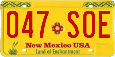 NM license plate 047SOE