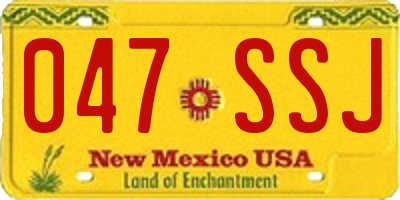 NM license plate 047SSJ
