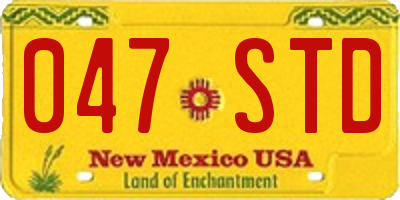 NM license plate 047STD
