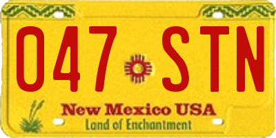 NM license plate 047STN