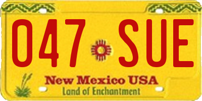 NM license plate 047SUE