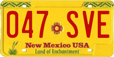 NM license plate 047SVE