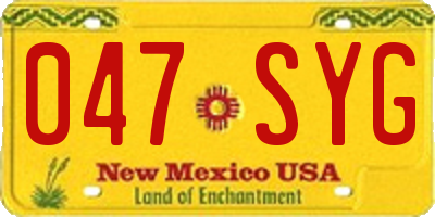NM license plate 047SYG