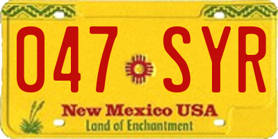 NM license plate 047SYR