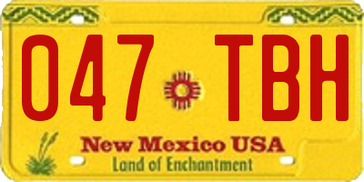 NM license plate 047TBH