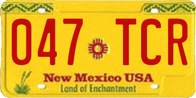 NM license plate 047TCR