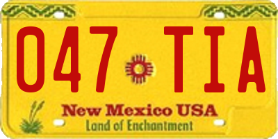 NM license plate 047TIA