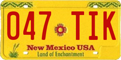 NM license plate 047TIK
