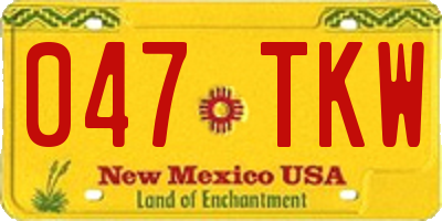 NM license plate 047TKW