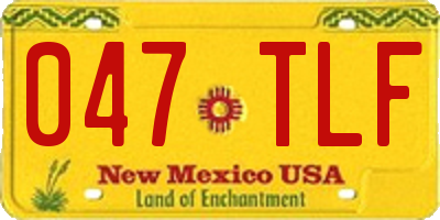 NM license plate 047TLF